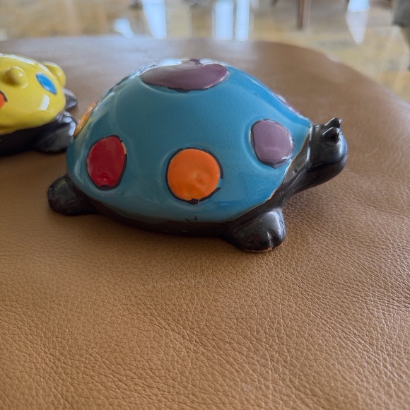 🐢CuteFamilyofTurtlesHandmadeHandPaintedCeramicVibrant Colors GlazedPapaMamaBaby - Picture 4 of 15